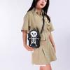 3D Skeleton Shoulder Bag PU Leather Cute Ghost Purse Creative Halloween Crossbody Bag  Party