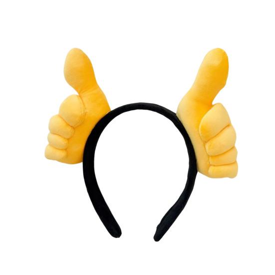 Men Women Headband Spoof Thumb Gesture Design Versatile Hairband Cartoon Hair
