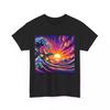 Unisex Adult T Shirt Gecko Surfing Ukiyoe Sunset Waves Retro Vibes Beach Vapor