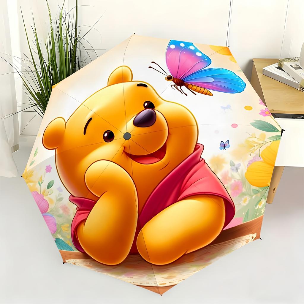 A Fully Automatic Umbrella Featuring The Disney-Authorized Winnie The Pooh Cartoon Character, Suitable for All Occasions As a