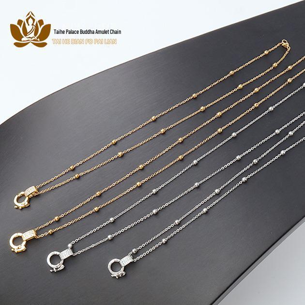 Thai Amulet Quick-Release Pendant Chain - Women's Thin Tangka Rope with Universal Buckle