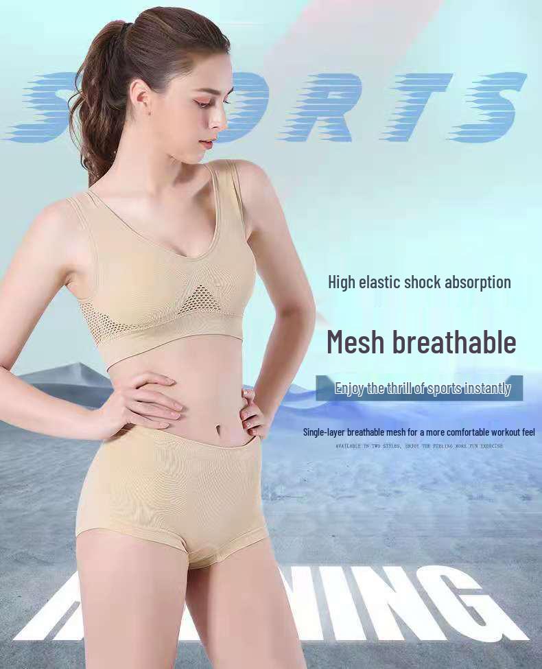 Breathable Mesh Sports Bra - Plus Size Yoga & Running Fitness Underwear