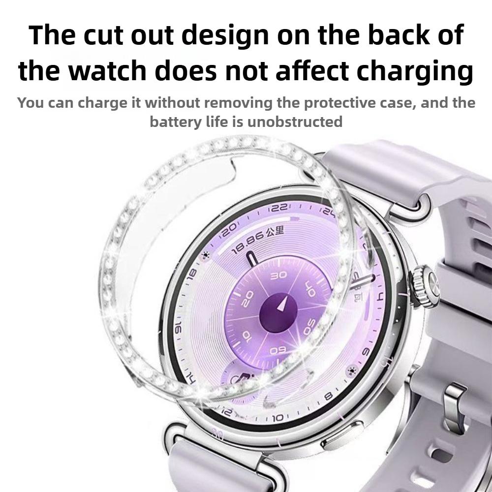 Bling PC Hollow Cover Frame For Huawei Watch GT6 41mm Case Protector Diamond Crystal Bumper for GT6 41mm Shell Accessorie