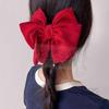 Ribbon Cubic Automatic Hairpin Red Ribbon Pin Automatic Silk Hair Ribbon Claw Clip Hair Clip Large Ribbon Hair Pin