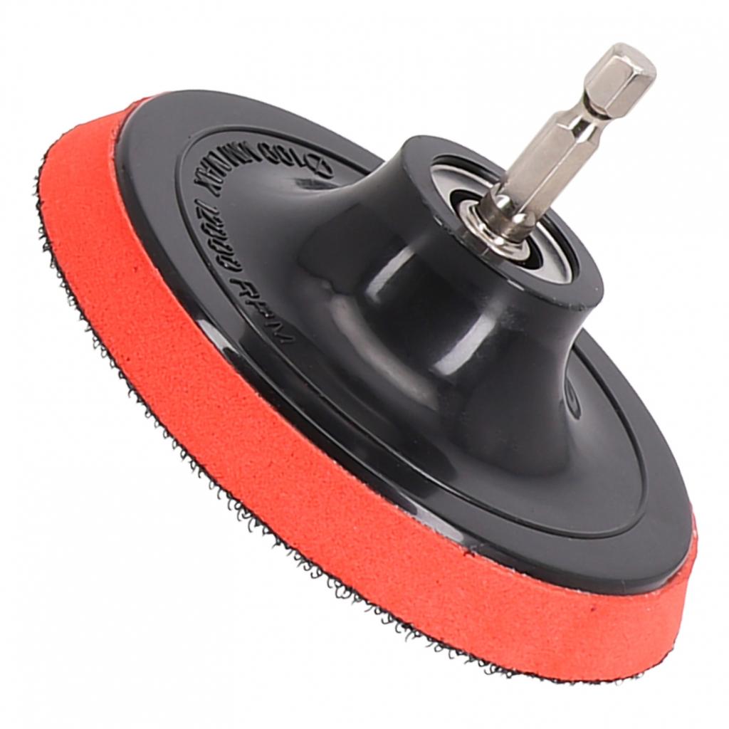 4 Inch/100mm Sanding Pad Accessories Black/Red Drill Adapter