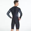 Shark Bart Men's Long-Sleeve Quick-Dry Sunscreen Nylon Swimsuit with Front Zipper