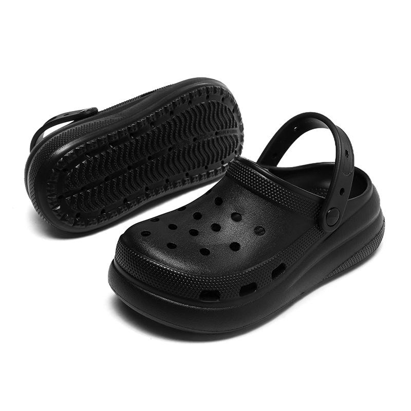 Women's Thick-Soled Perforated Outdoor Shoes: Hook Heel & Closed Toe, Two-Way Wear, Soft EVA Garden Sandals