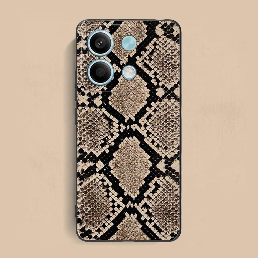 Luxury Snake Skin Texture Phone Case for Xiaomi Redmi Note 14 13 12 11 S Pro Plus 4G 5G Colorful Printing Cover Cover Cellphones
