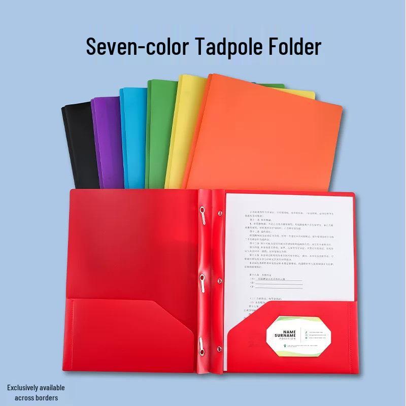 American-Style A4 Colored Tadpole Clip File Bags for Document Storage Purple Tadpole Clip Folder