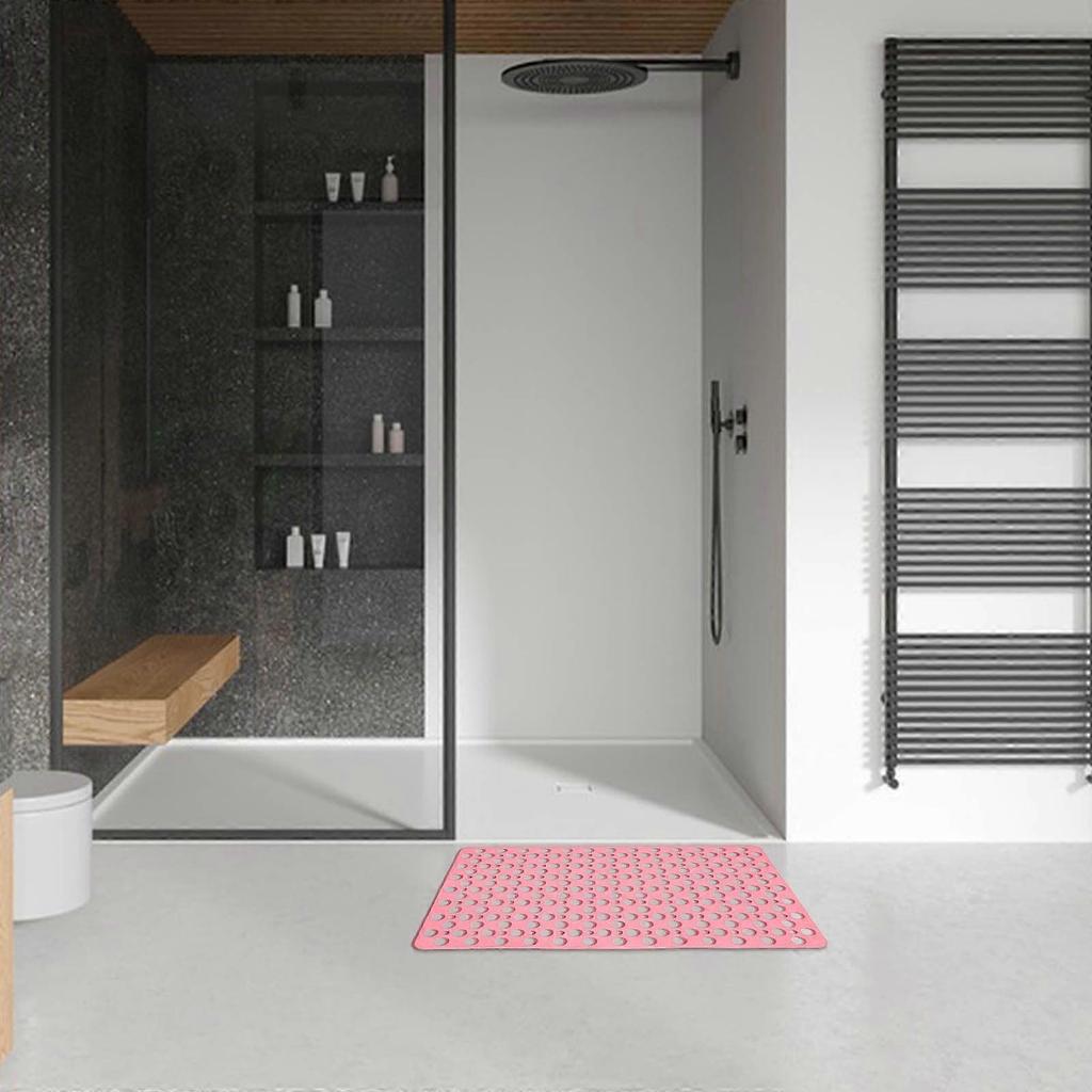 Extra Long TPE Bathtub Mat, Non-Slip with Multi-Hole Drainage & Strong Suction Cups, Skin-Friendly Shower Mat Compatible with Standard Tubs