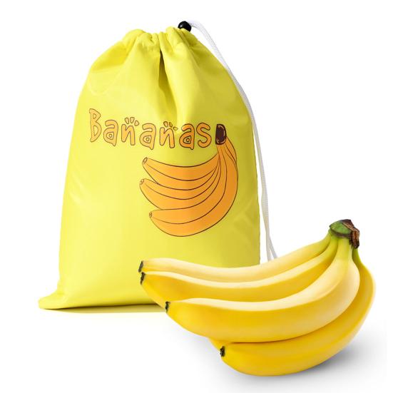 Banana Storage Bag Drawstring Closure Aluminum Lining Easy to Clean Multi-purpose Reusable Fruit Vegetable Protective Bag