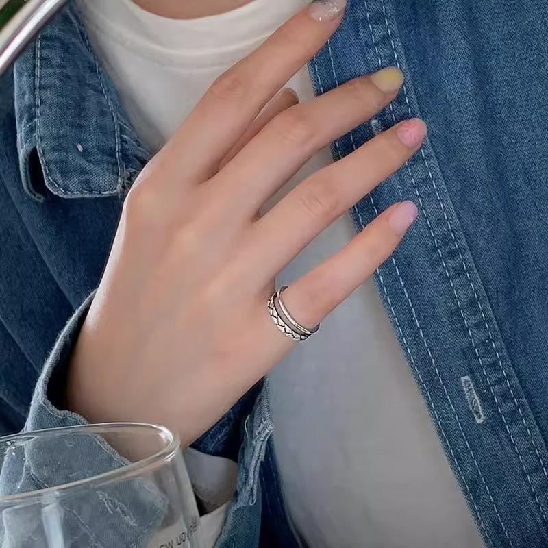 Adjustable Sophisticated Womens Open Ring Vintage Copper Design With Unique Geometric Style