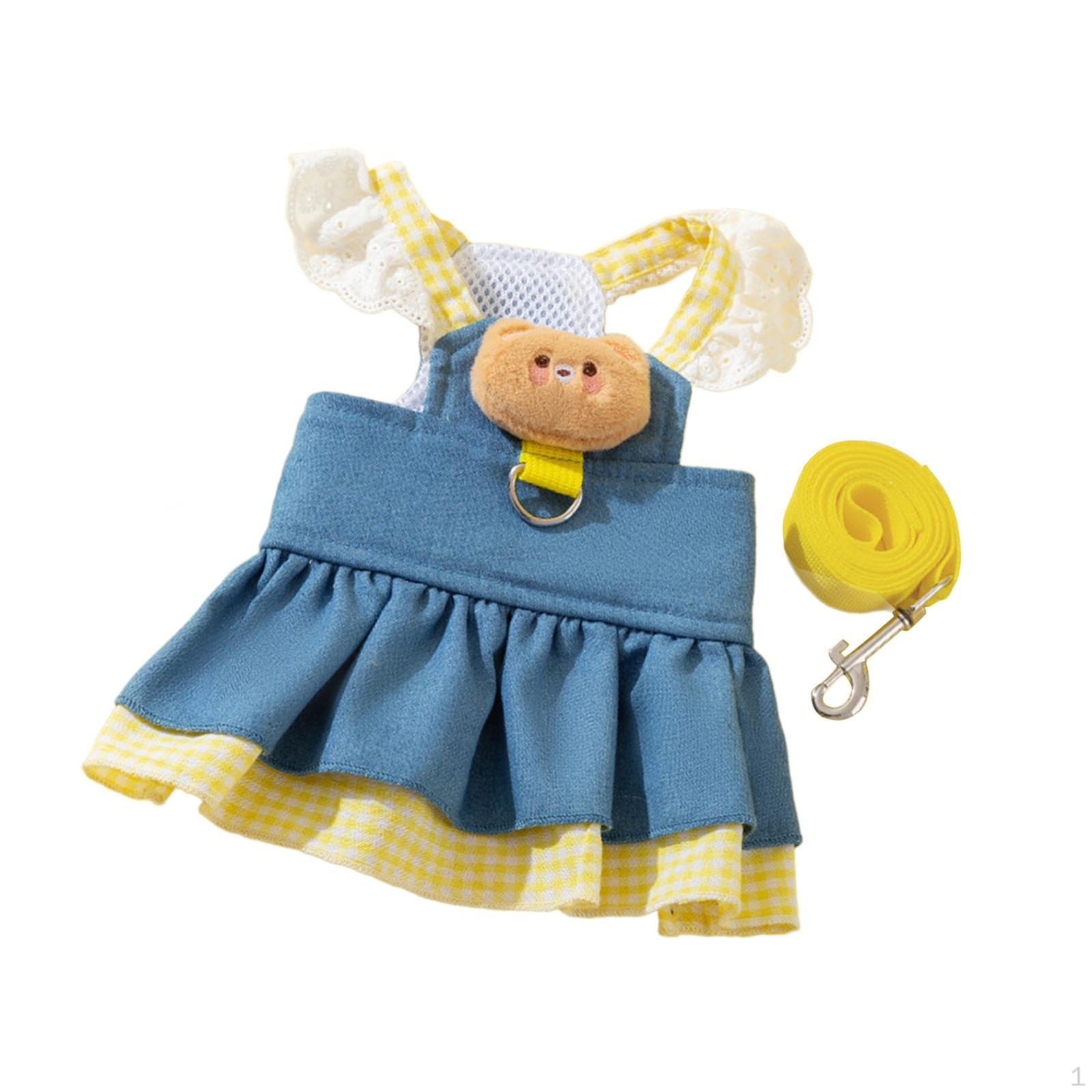 

Платье для собак, платья для кошек, платья для принцесс, милый медведь, летняя одежда, шлейка с D-образными кольцами XL