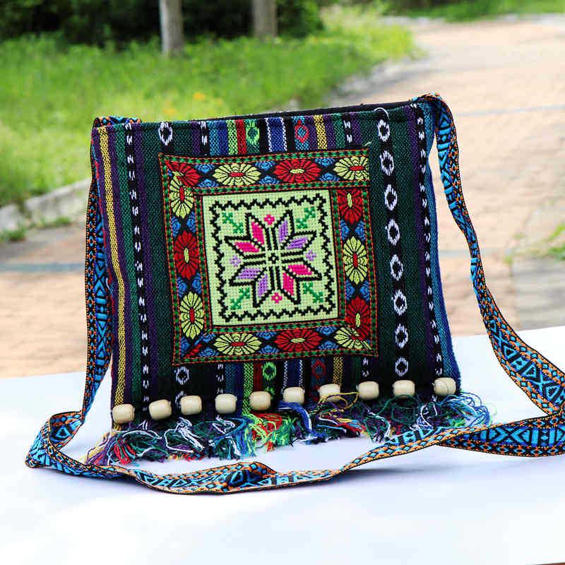 Yunnan Ethnic-Style Hand-Woven Embroidered Crossbody Bag for Women