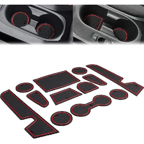 Auovo Cup Holder Ert Door Liners Compatible With Toyota Corolla Hatchback Accessories -2025 2026 Car Console Cup Holder Door Pocket Mats Pads For Hatchback красный