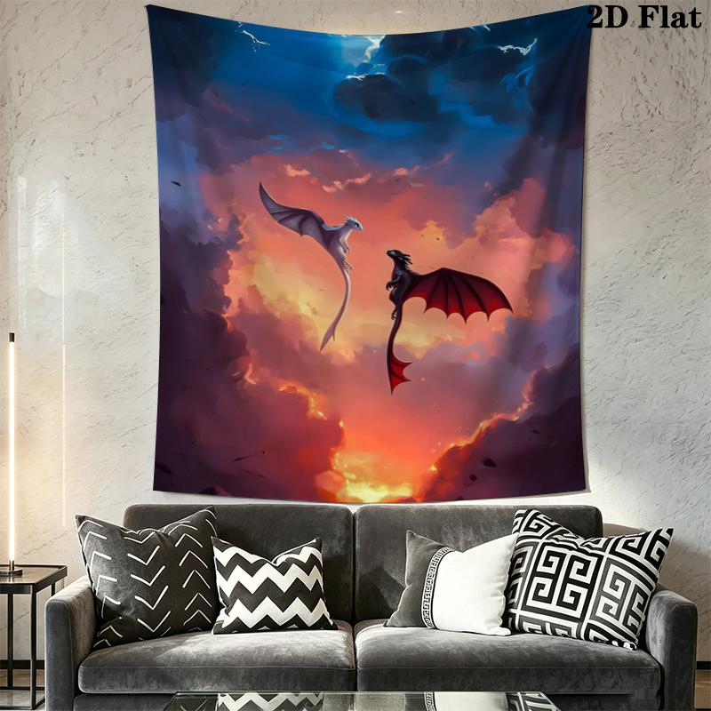 How to Train Your Dragon Wall Tapestry Aesthetic Wall Hanging Printed Fabric Blanket Decorative Tapestries for Bedroom Living Room Home Decor