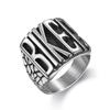 Punk Motorcycle Fashion Men's BIKER Series Stainless Steel Ring Waterproof Street Style Hand