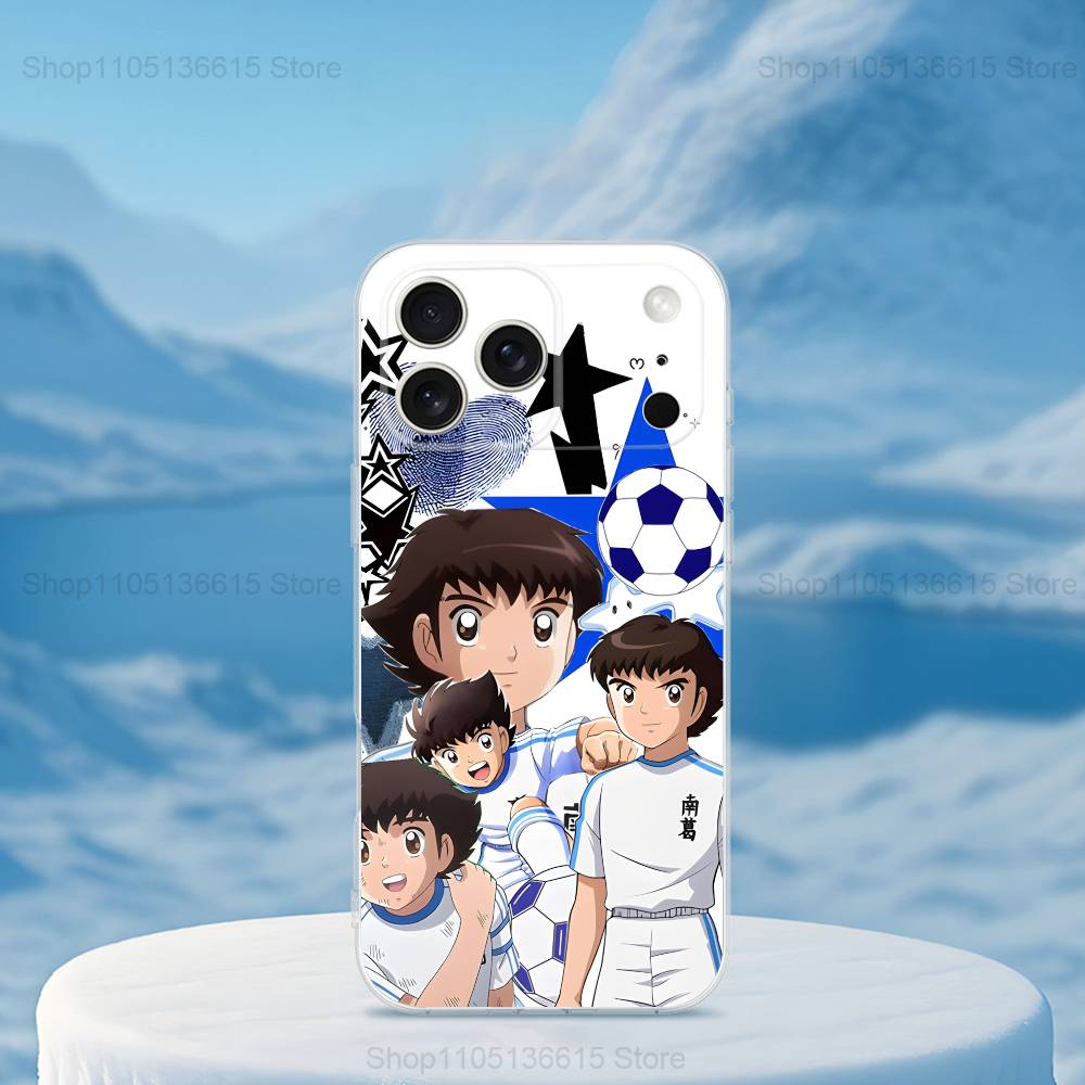 Anime C-captain T-tsubasa  Phone Case For iPhone 16,15,14,13,12,11,17 Pro,Max,Plus,X,XS,XR,SE,Mini Transparent Soft Cover iPhone14ProMax