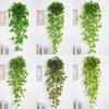 Artificial Pothos & Spider Plant Rattan Vine Wall Hanging for Indoor/Outdoor Decor