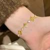 Medieval Style Vtage Micro-Inlaid Cross Flower Bracelet Bracelet, Exquisite Temperament, Advanced Sense, Old Money Style Stacked Jewelry