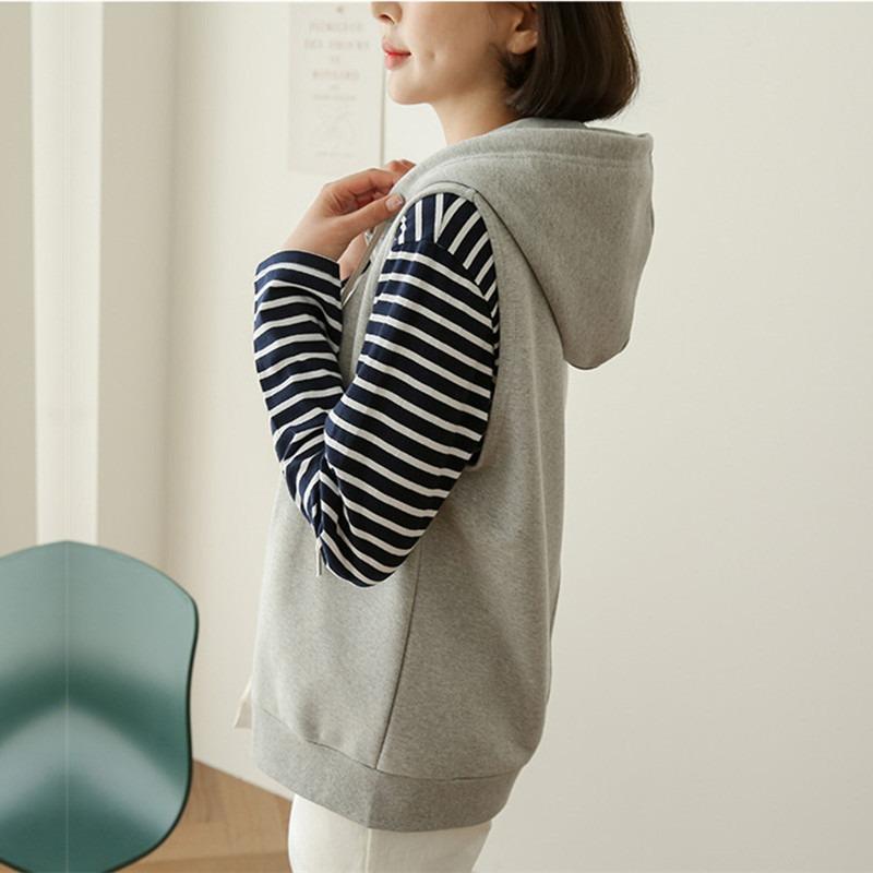 

Толстовка с капюшоном, безрукавка, серая, черная, жилет, универсальный, женский, короткий, тонкий, толстый, жилет, куртка, пальто XL серый