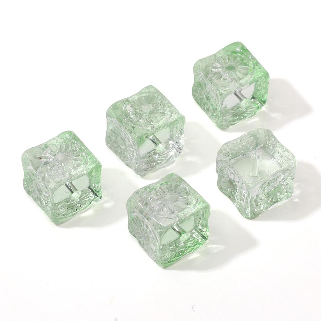 5Pcs Glass Beads Magic Cube Loose Spacer Beads for Jewelry Making DIY Bracelet Necklace