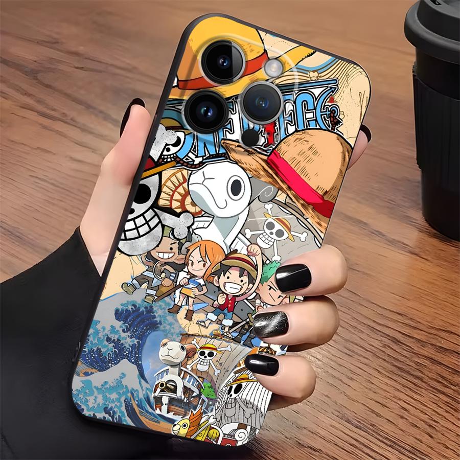 Black Soft Phone Cover Case for iPhone 13 12 11 17 Pro Max XS 17Air 15 16 14 Plus XR 7 8 One Piece Super Cool Zoro Luffy