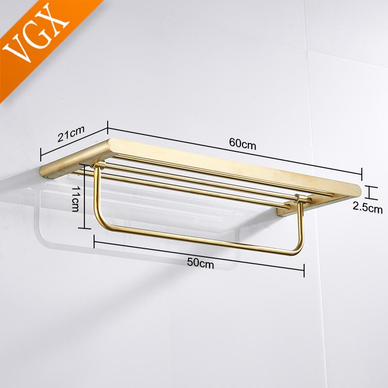 VGX Gold Badezimmer Handtuchhalter Edelstahl Handtuchständer Klappbar Beweglich Badehandtuchstange Badezimmer Hardware Zubehör Grau