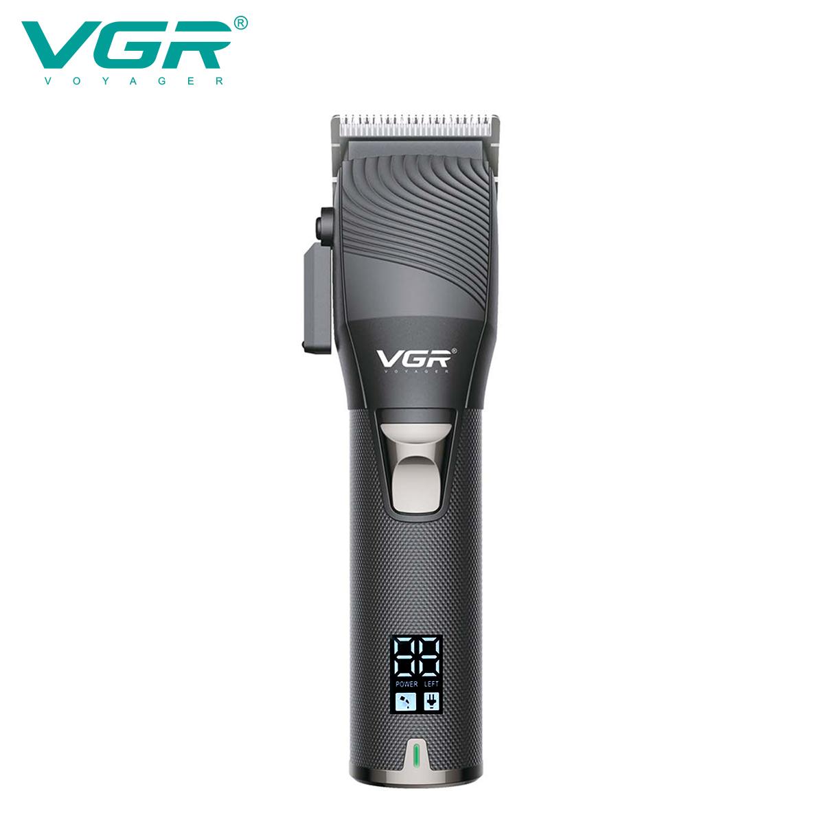 

Original VGR Electric Hair Trimmer Cordless Professional Rechargeable Barber Hair Clipper Oily Hair Clipper Shape Carving with Digital Display V-280 чёрный