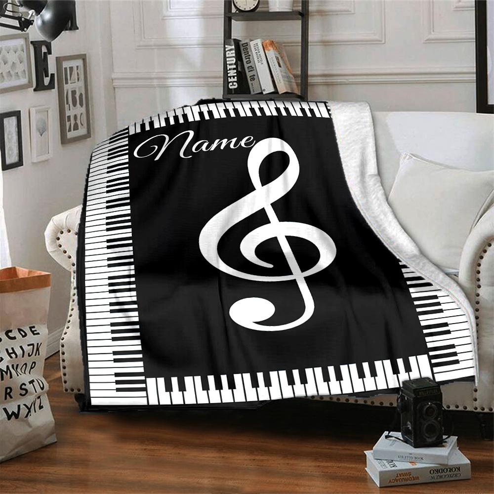 Home Customize Your Name Musicthemed Blankets Soft Cozy Lightweight Allseason Multipurpose Blanket For Picnics Sofas Offices Beds Living Rooms Perfect