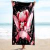 1PC Custom Name Pink Fairy Bear Beach Towel Highly Absorbent And Sand-Resistant Towel for Swimming, Pool, Yoga, And Travel Lightweight