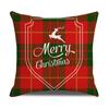 Roter Karomuster Weihnachts-Kissenbezug Leinen Sofa Kissenbezug Büro Kissenbezug Neuer Stil