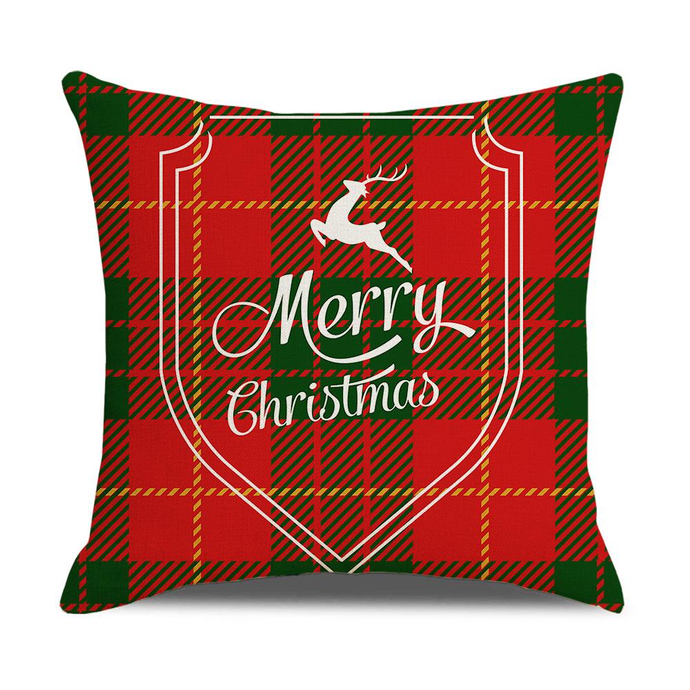Roter Karomuster Weihnachts-Kissenbezug Leinen Sofa Kissenbezug Büro Kissenbezug Neuer Stil
