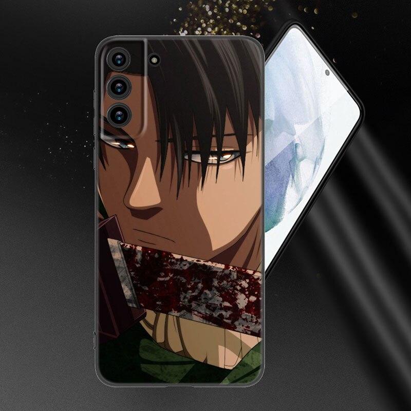 Anime Attack On Titan Handyhülle für Samsung Galaxy S20 S21 FE S22 Ultra S10 Lite S10E S9 S8 Plus S7 Edge Weiche TPU Schwarze Hülle