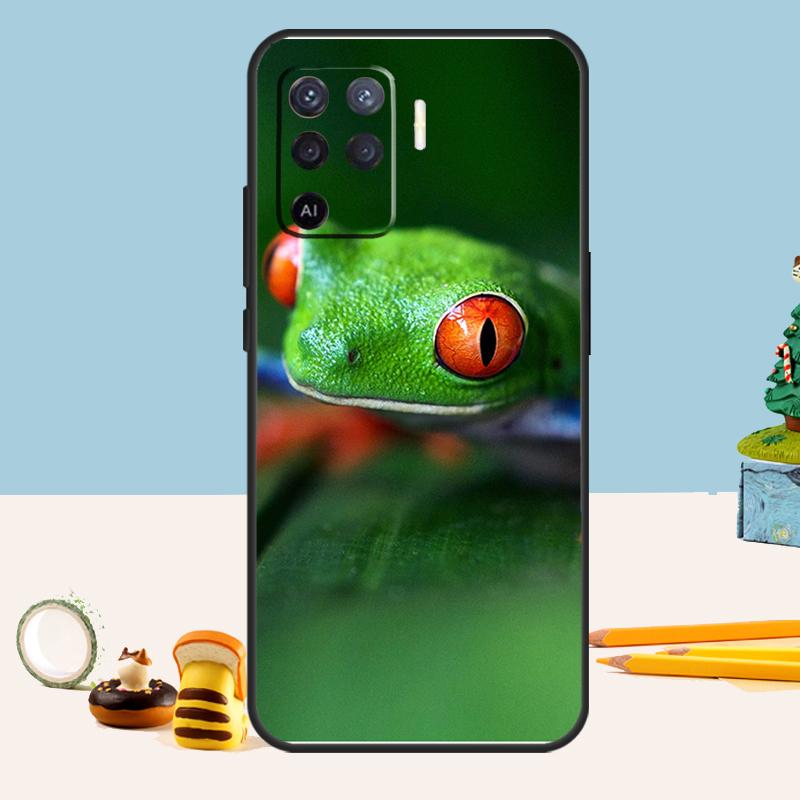 Green Frog Wildlife Case For Oppo A5 A6 Pro A15 A16 A76 A96 A17 A57 A98 A58 A78 A18 A38 A54 A74 A94 A40 A60 A80