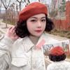 Autumn Winter With Curly Hair Beret Hat With Wig Warm Casual Wig Plain Cap Attached Wig French Artist Hat Women