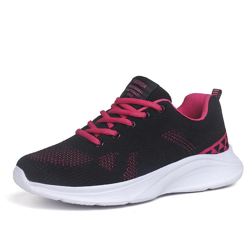 Popular men's new breathable fly-woven mesh sports shoes soft sole light running casual men's shoes tide