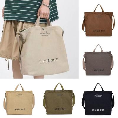 Upgrade Canvas Shoulder Tote Bag Large Capacity Zipper Students Book Bag Casual Solid Color Handbags Birthday Gifts