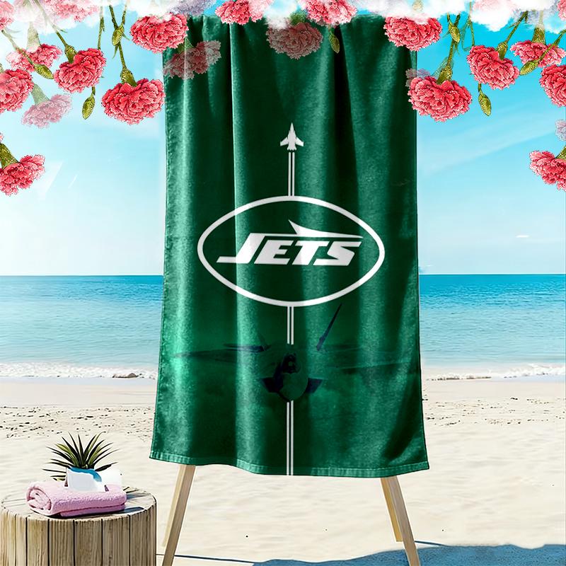 New York Jets Print Beach Towel, Large Soft Quick Dry Towel for Beach Camping Swimming
