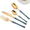 24Pcs Dinnerware Sets Stainless Steel Tableware Mirror Dinner Gold Cutlery Set Knife Fork Tea Spoon Silverware Kitchen Set