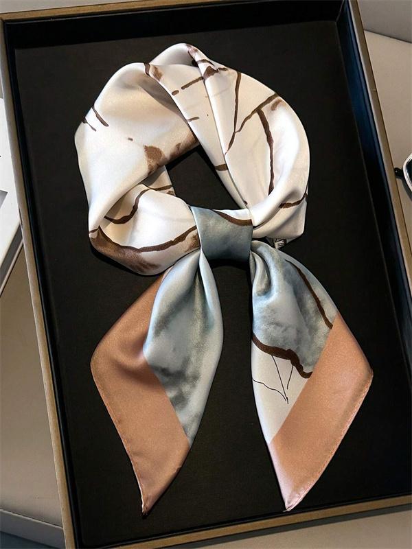 

Модные шелковые повязки для волос с принтом, женские весенние новые элегантные цветочные банданы, шейные платки, повязки на голову, женские шарфы One Size