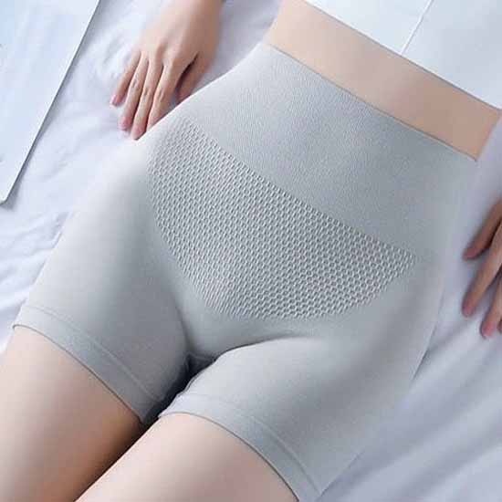 

Женские защитные брюки, тонкие дышащие шорты-боксеры без скручивания, короткие брюки с высокой талией, шорты-леггинсы с четырьмя углами, большие размеры XL серый