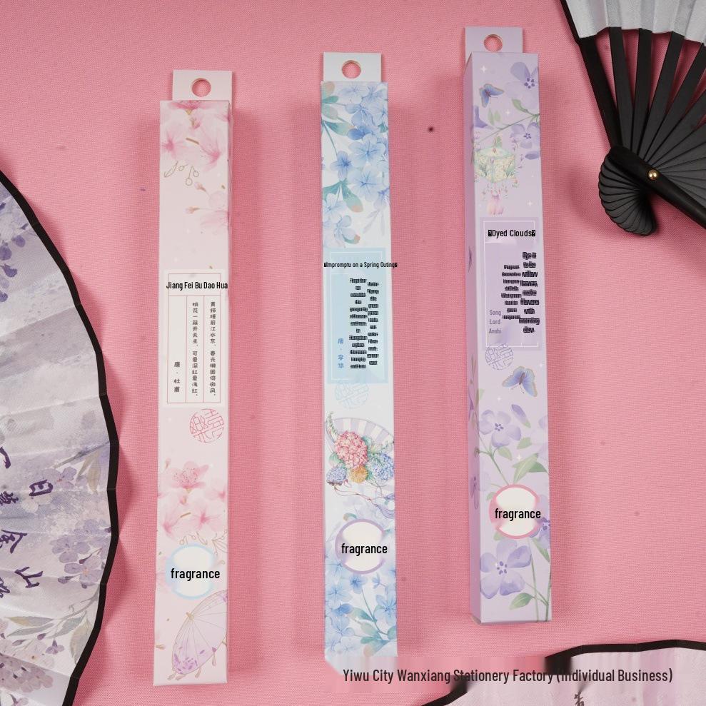 Chinese Style 8" Scented Folding Fan - Cute, Portable, High-Style Student Cooling Fan