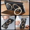 Premium Oil Wax Texture Leather Case for Honor Magic V6 Dual-Axis Hinge All-Inclusive Lens Protection Invisible Ring Stand Cover