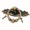 10pcs Vintage Distressed Antique Brass Finish Ring Pulls Handles for Cabinet Cupboard Drawer Dresser