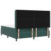 Boxspring Bed with LED Light Strips Dark Green 180 X 200 Cm Velvet