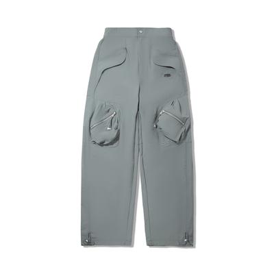 Li Ning Trendy Sports Series Simple Solid Color Loose Straight Casual Pants Women Bottoms AYKV836-2