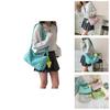 Stylish Gray And Blue Street Fashion Girls Plaid Nylon Messenger Shoulder Bag
