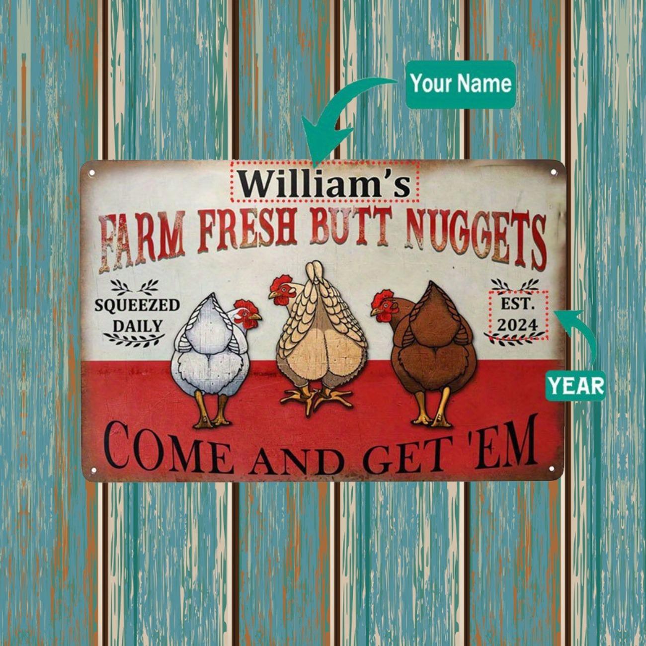 Custom Metal Chicken Sign Farmhouse Wall Decor Aluminum белый