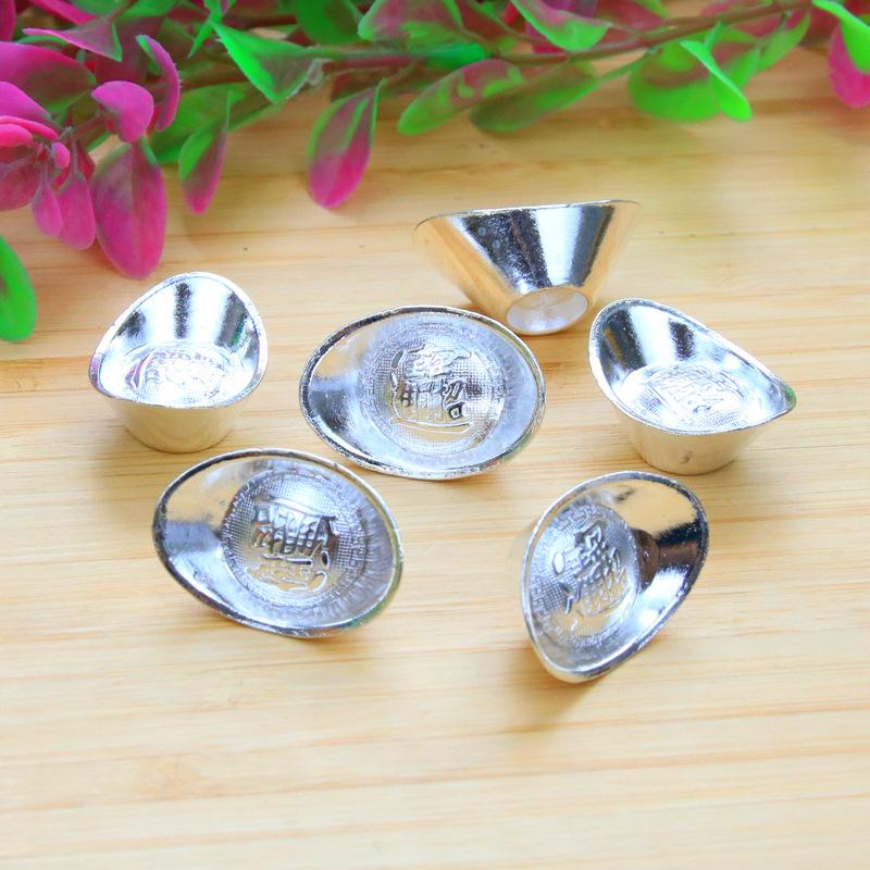 2pcs Big Chinese Gold Ingot Ornament Yuanbao Fengshui Decor Mascot Metal Crafts Auspicious Lucky Crafts Moving House Home Decor
